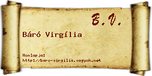 Báró Virgília névjegykártya